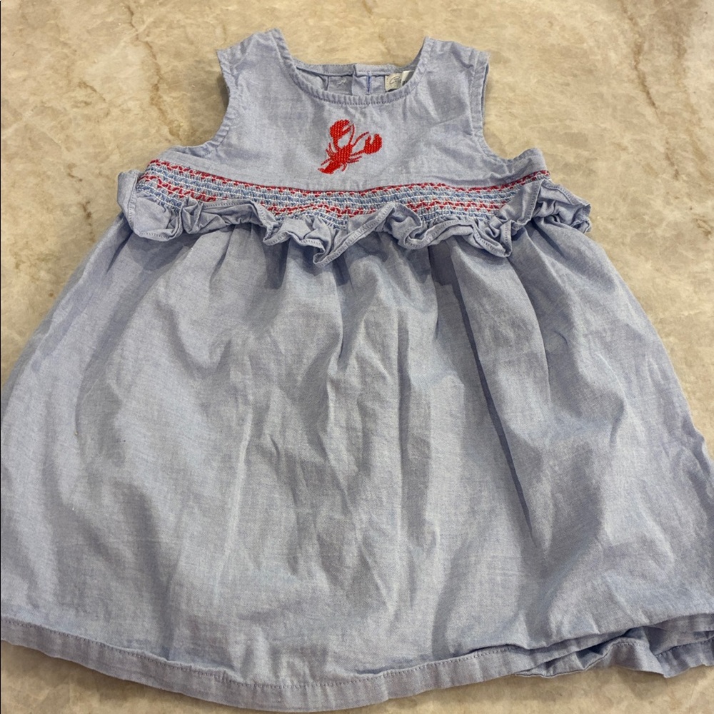 Girls Dress with Lobster Embroidery